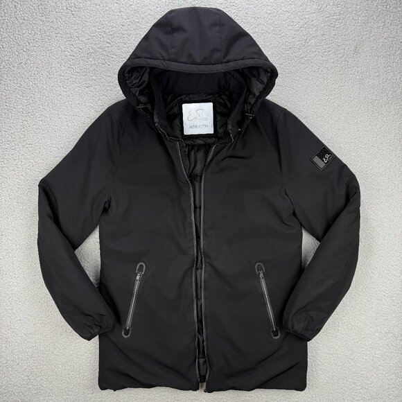 Yes Zee Coat Womens Extra Large XL Black Down Puffer Jacket Parka Hooded Winter - Picture 1 of 12